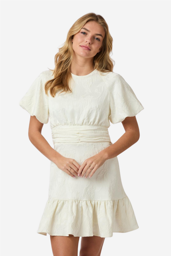 Sulli Jacquard Dress Creme