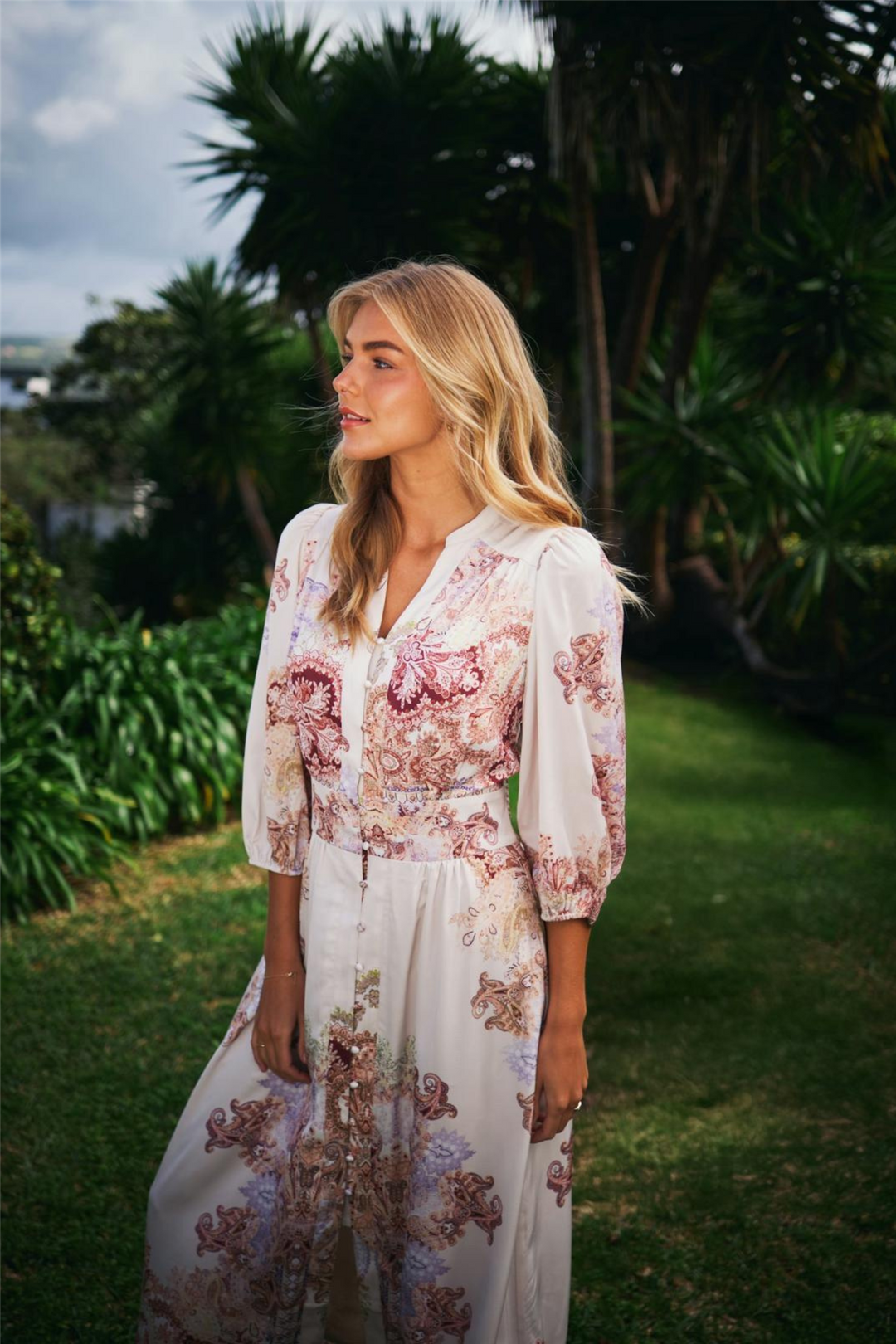 Stellar Artist Paisley Dress Ivory
