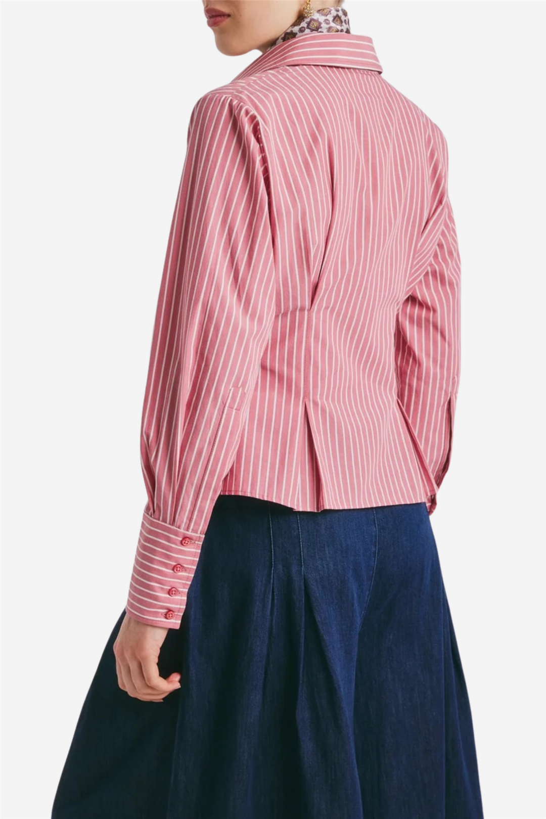 Poplin Fitted Shirt White Stripes