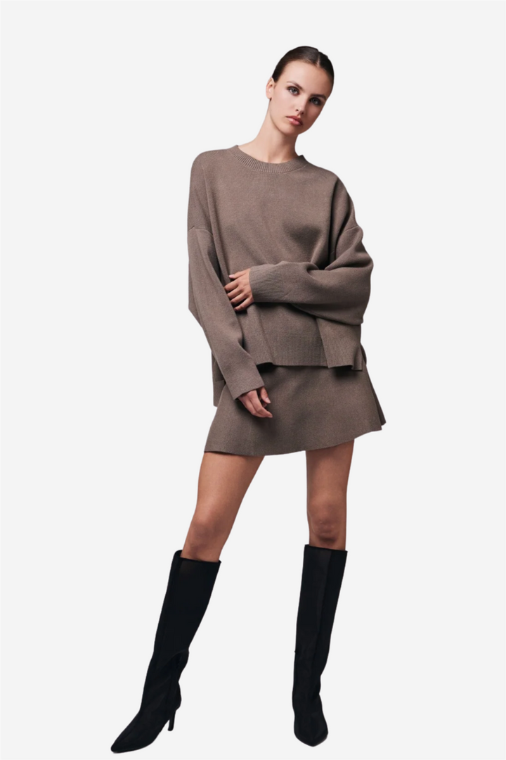 Serge Skirt Taupe