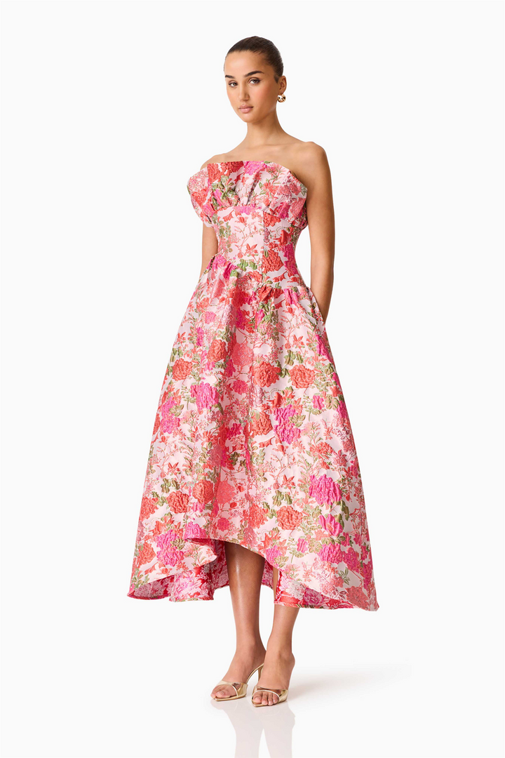 Floralie Strapless Gown Pink Floral