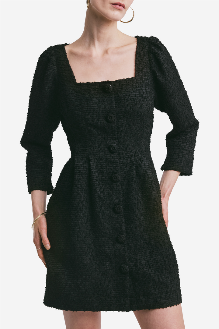 Boucle Mini Dress Black