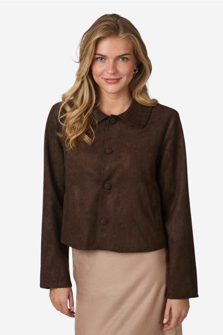 Nilo Suede Jacket Dark Brown