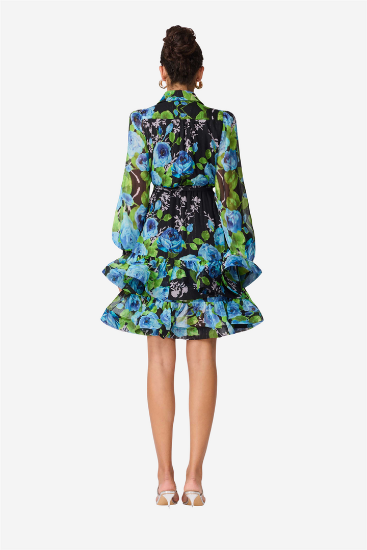 Briony Long Sleeves Mini Dress Blackmulti