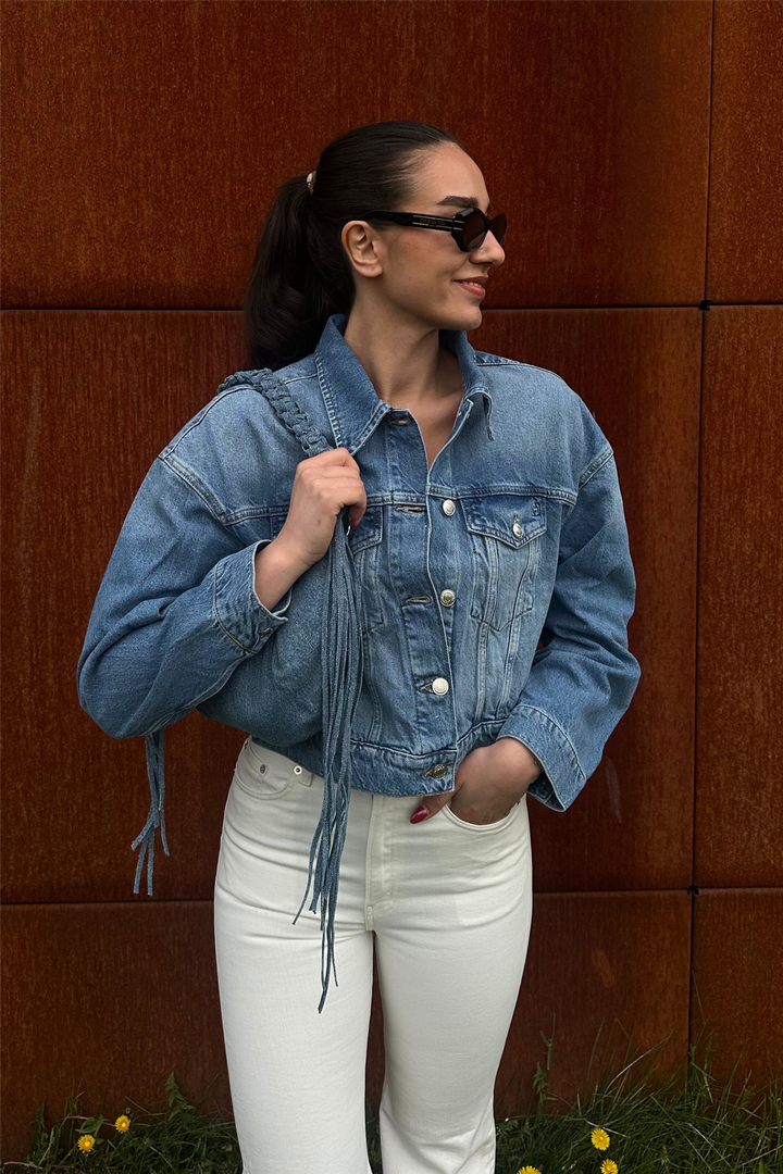 W cropped denim jacket Lt. Blue
