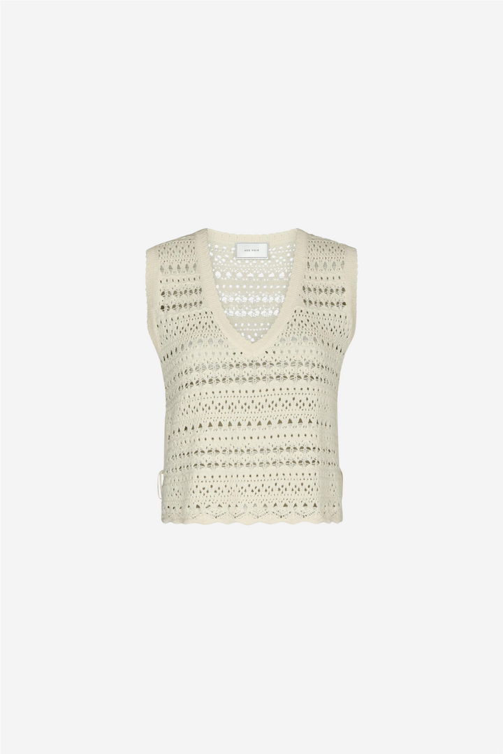 Catana Crochet Knit Top Creme