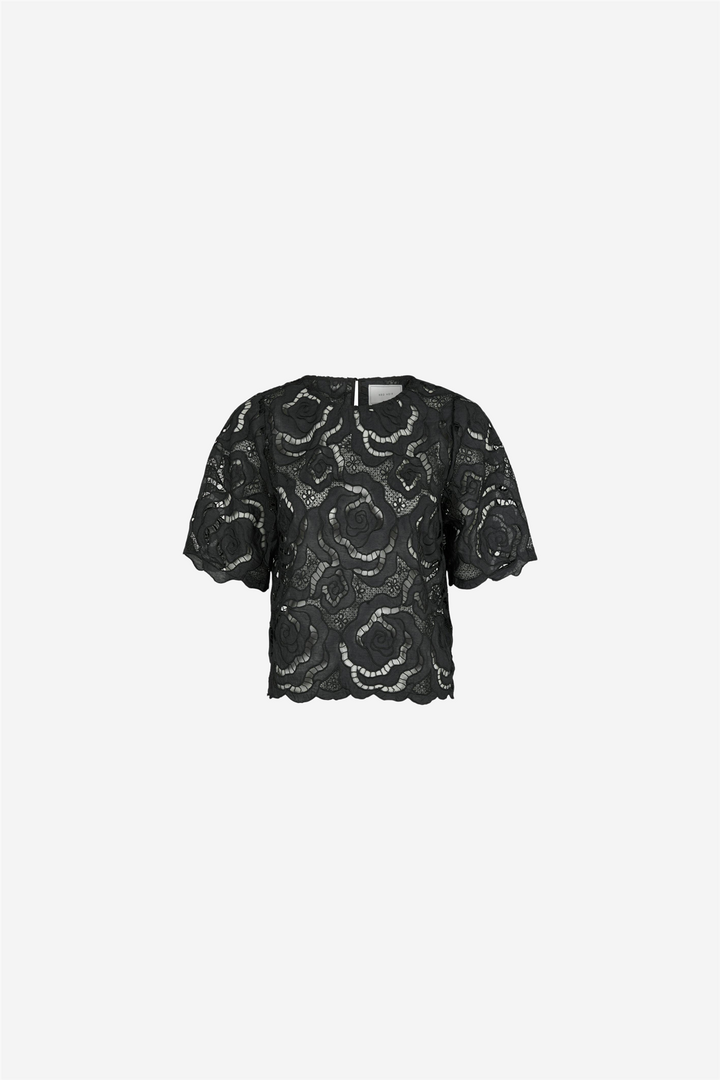 Trisha Big Lace Blouse Black
