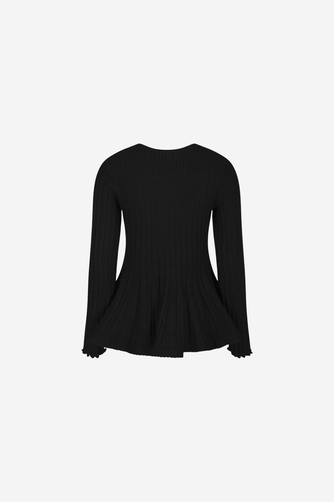 Wallina Peplum Knit Blouse Black