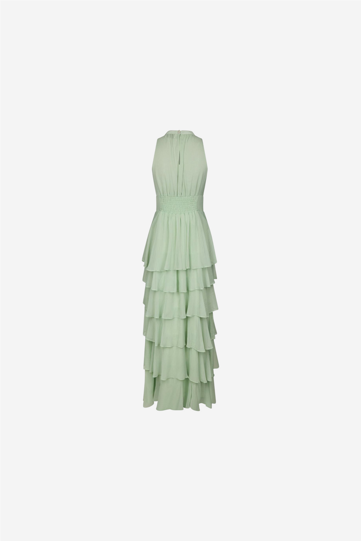 Marli Solid Chiffon Dress Light Green