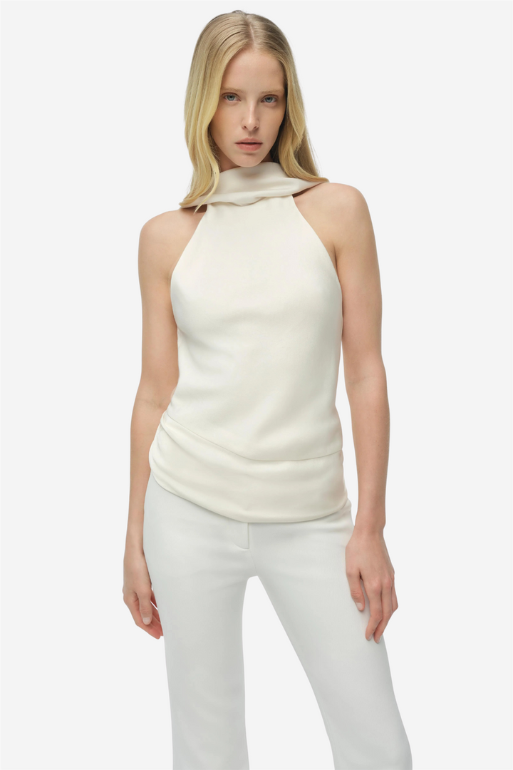 Samira Satin Cape Top Ivory