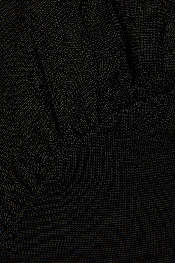Black Cut Out Viscose Knit Top