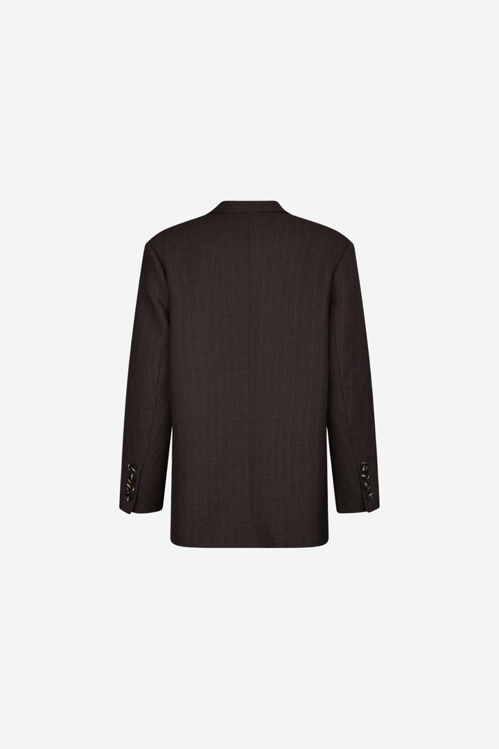 Gaby Pinstripe Blazer Dark Brown