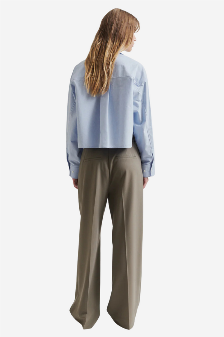 Baulo Cropped Shirt Cashmere Blue