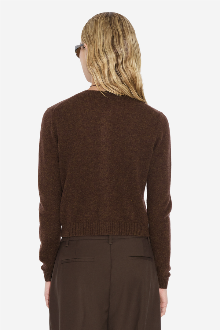 W. Cashmere Cardigan Dark Brown