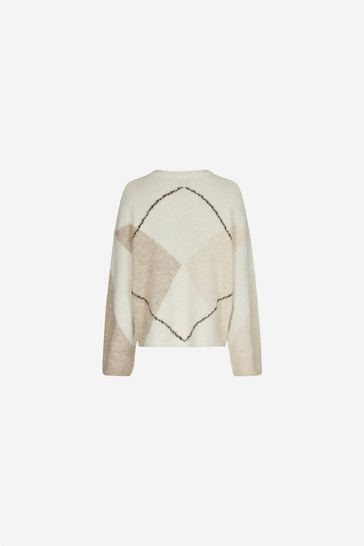 Inga Check Fluff Knit Blouse Creme