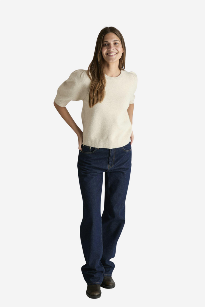 Martha Bow Knit Tee Ivory