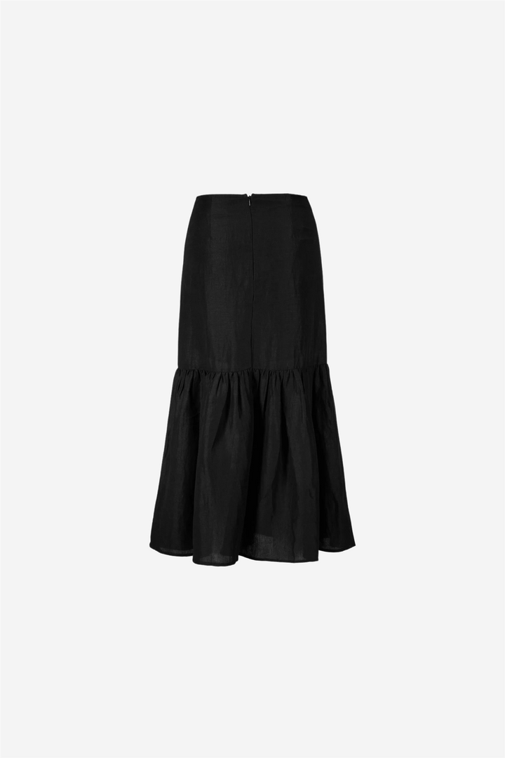 Vida Linen Skirt Black