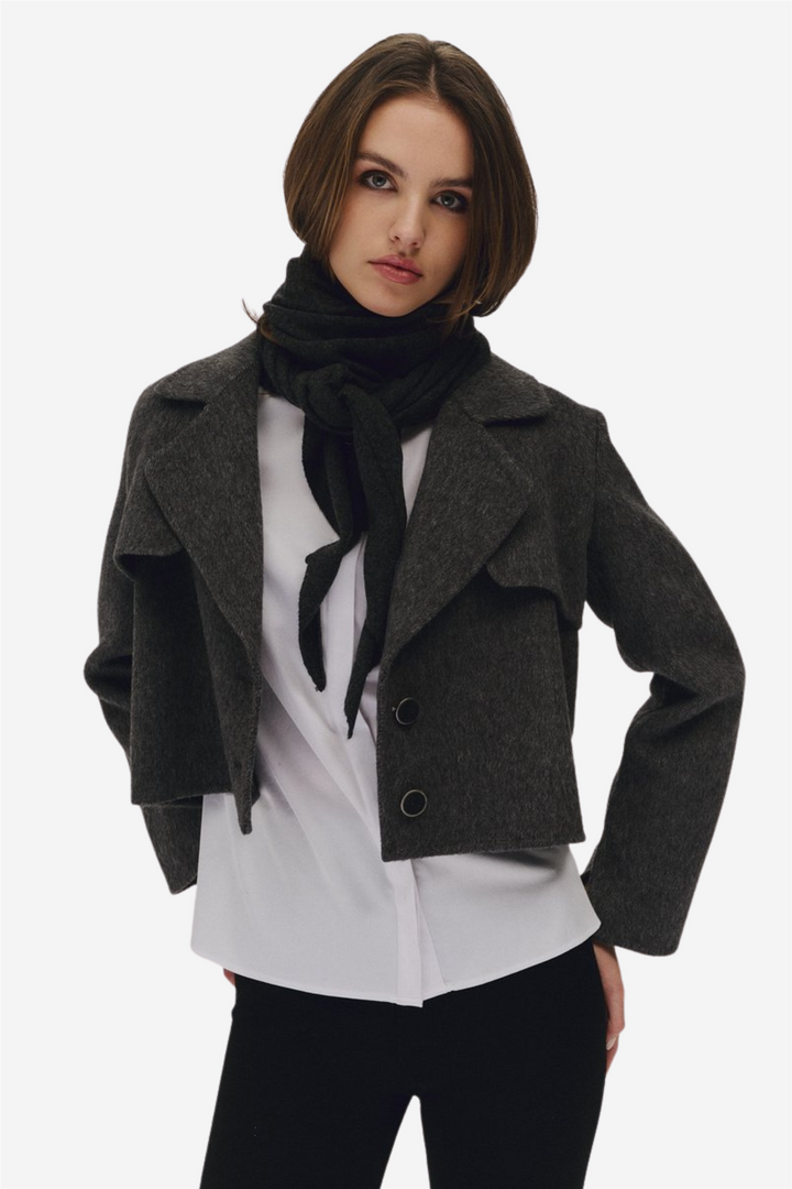 Ronja Cashmere Scarf Dark Grey Melange