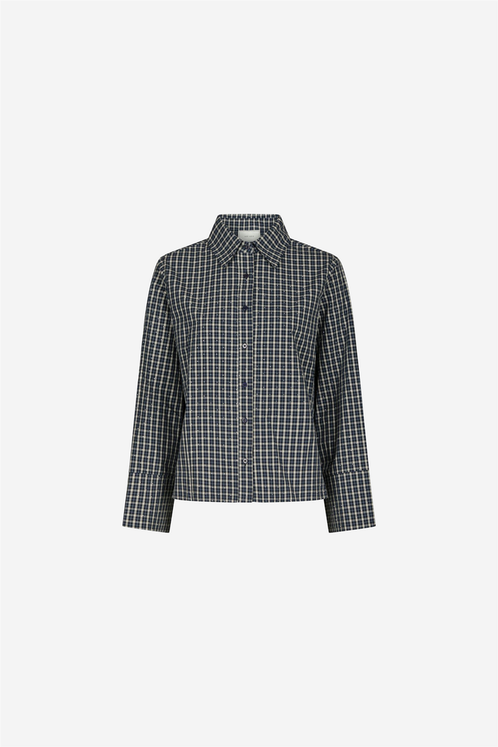 Drew Check Bedaz Shirt Dark Blue