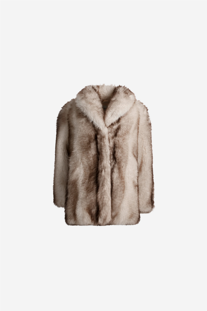 Emilia Fur Jacket Taupe Striped