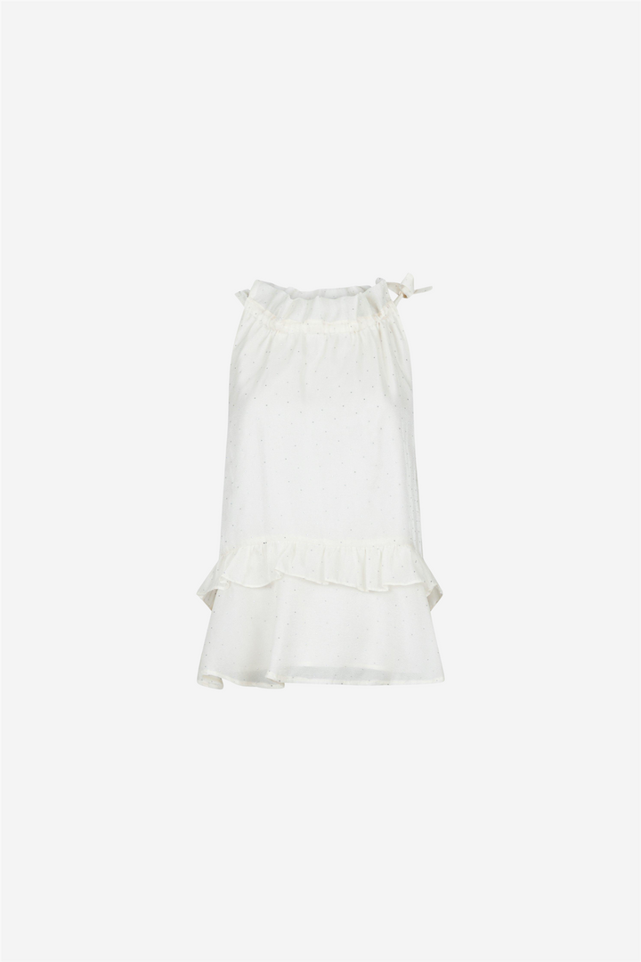 Margy Bedazzled Top White