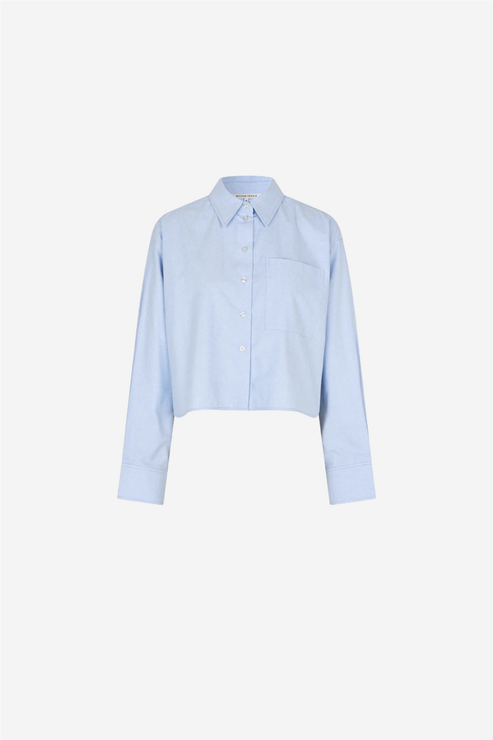 Baulo Cropped Shirt Cashmere Blue