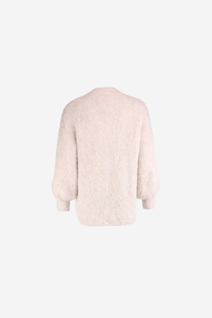 Hairy Knit V-Neck Jacket Soft
