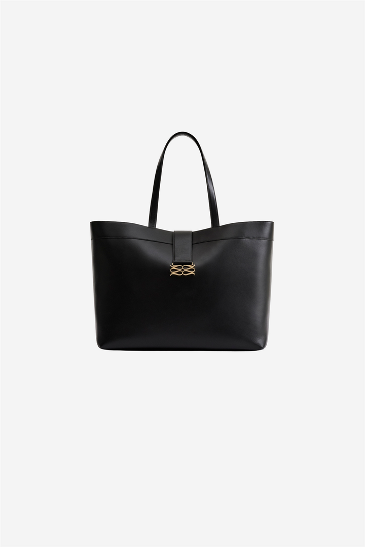 Monogram Grand Leather Tote Black