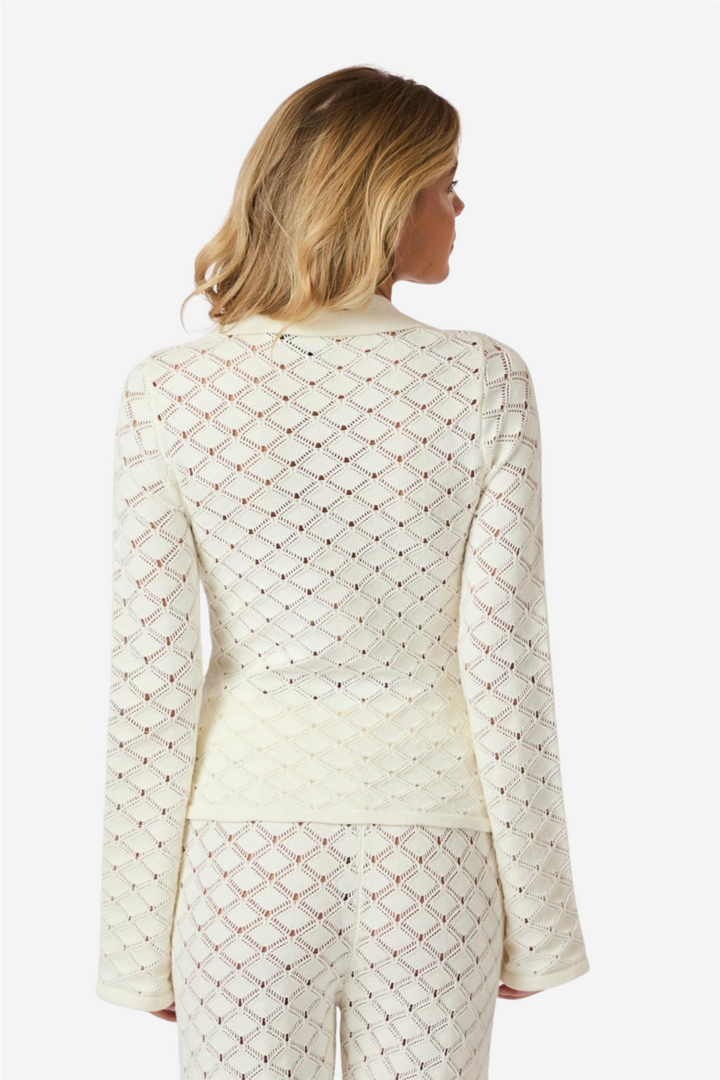 Aston Stitch Knit Bloouse Off White