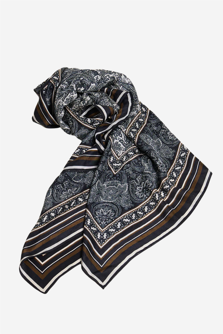 Dusk Scarf Vanilla / Olive And Black