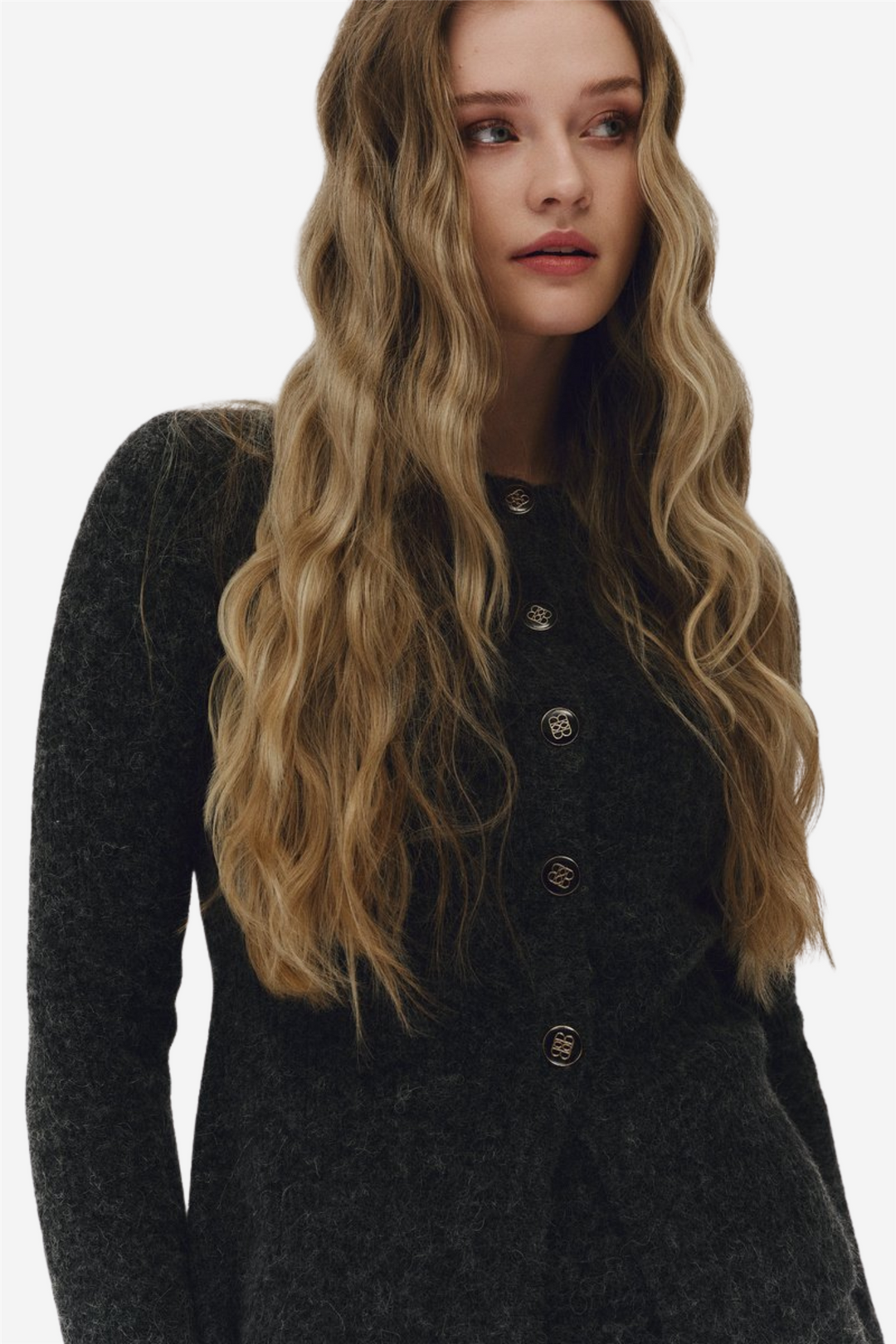 Iza Alpaca Cardigan Charcoal