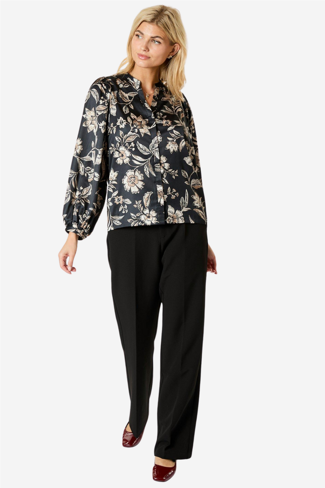 Nani Canvas Flower Bloouse Dark Navy