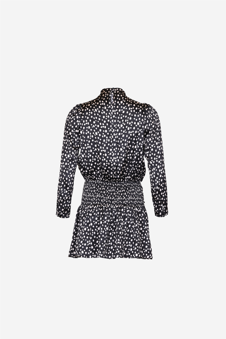 Jacquard Pleated Dress Black Bliss