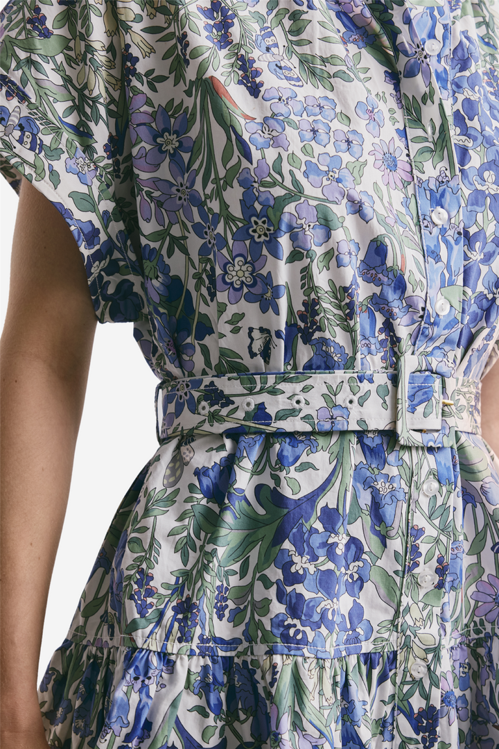 Poplin belt dress delightful garden