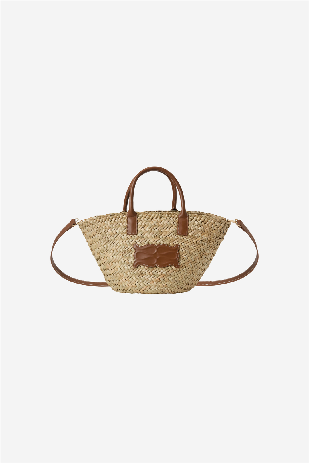 Small Monogram Straw Tote Cognac