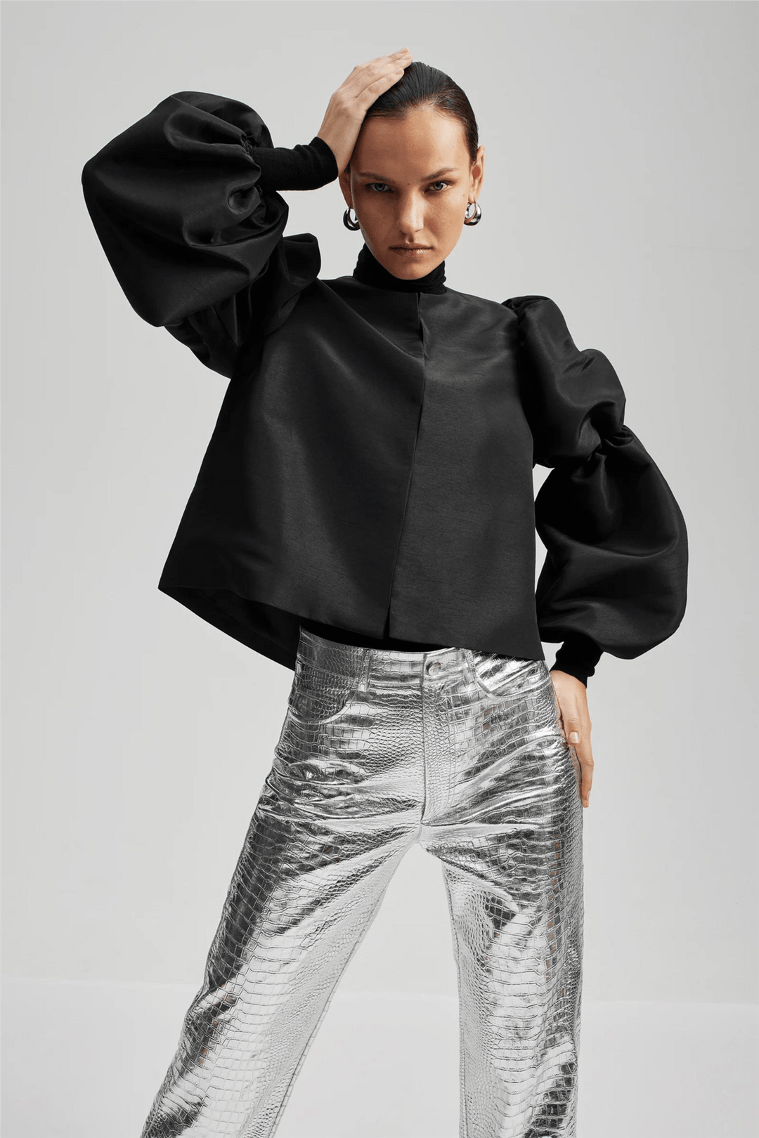 By Malina Bluser & Skjorter Zoey Double Pouf Sleeve Blouse