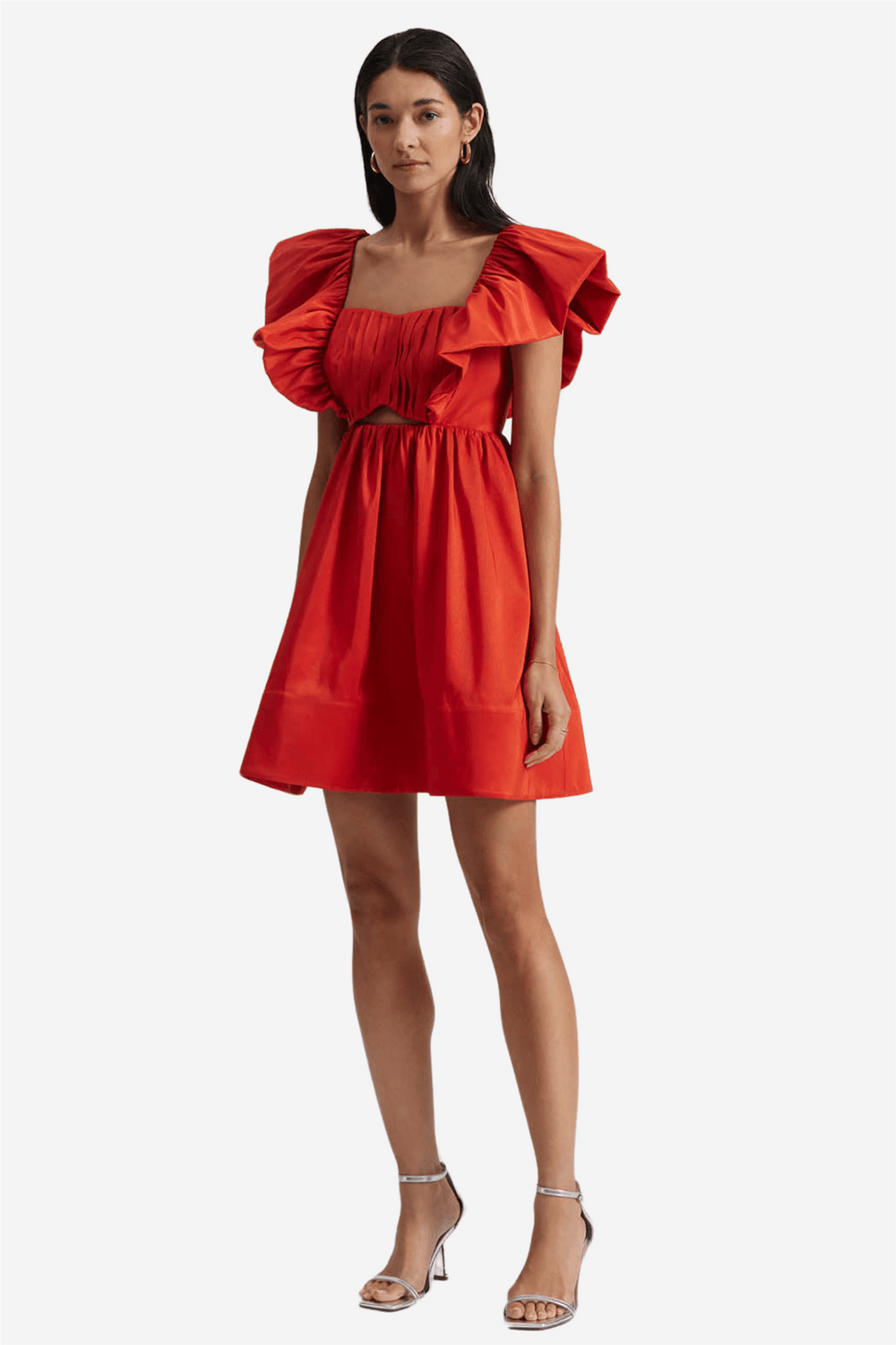By Malina Kjoler & jumpsuits Bree Frill Detailed Mini Dress Summer Red