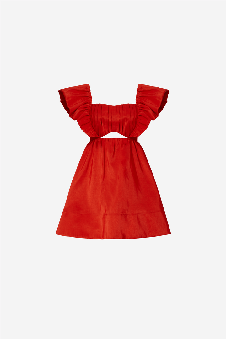 By Malina Kjoler & jumpsuits Bree Frill Detailed Mini Dress Summer Red