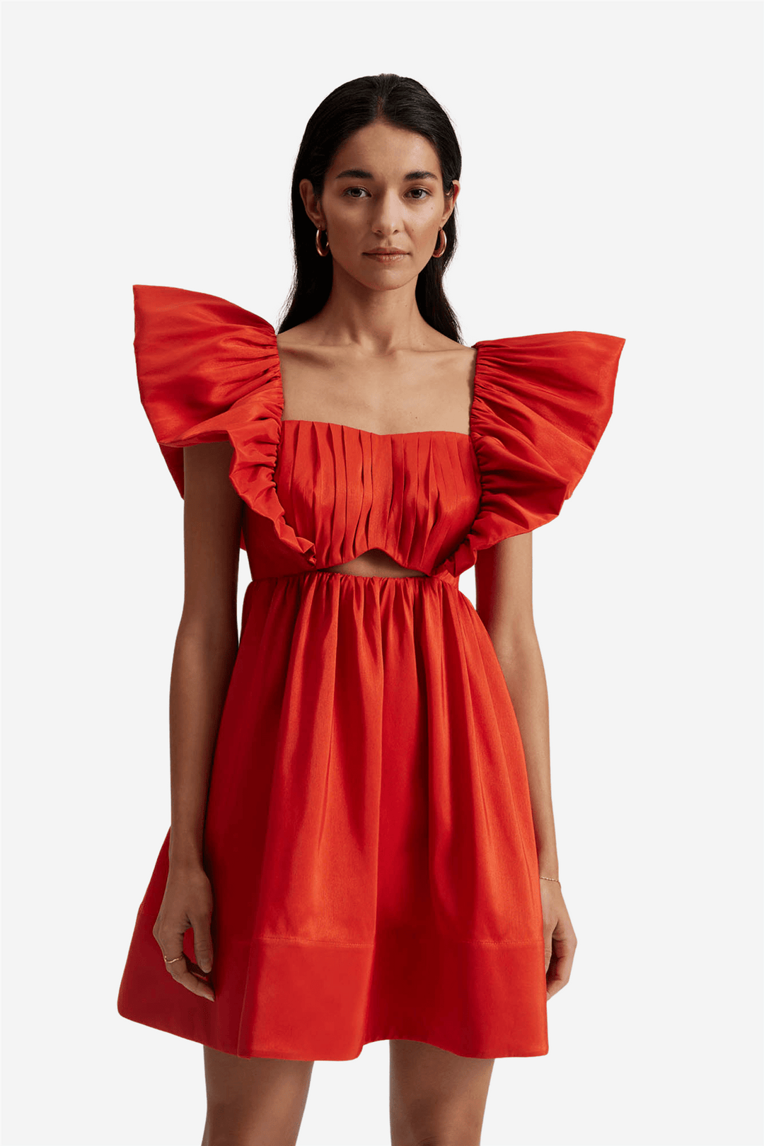 By Malina Kjoler & jumpsuits Bree Frill Detailed Mini Dress Summer Red