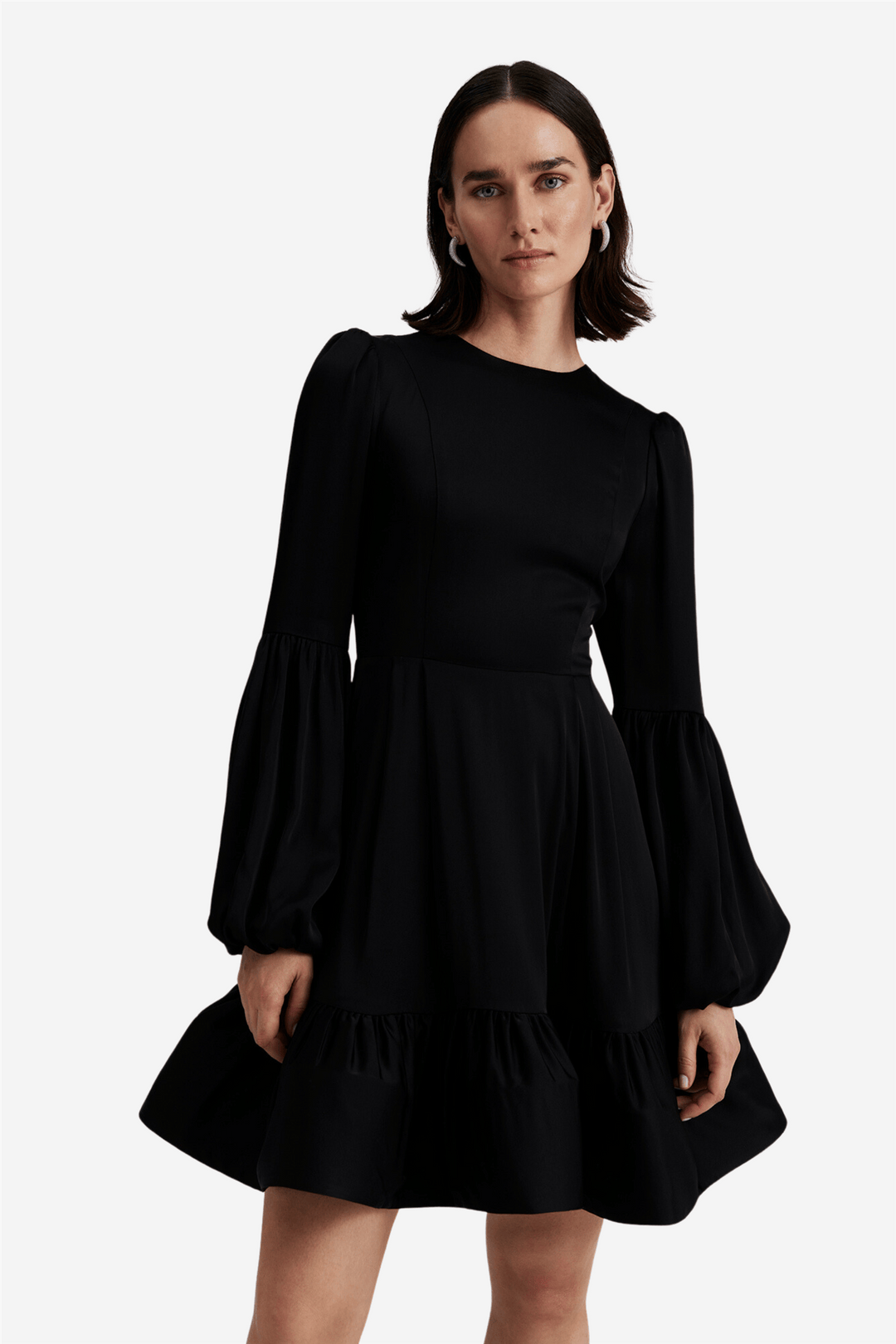 By Malina Kjoler & jumpsuits Jasmine ruffled mini dress Black