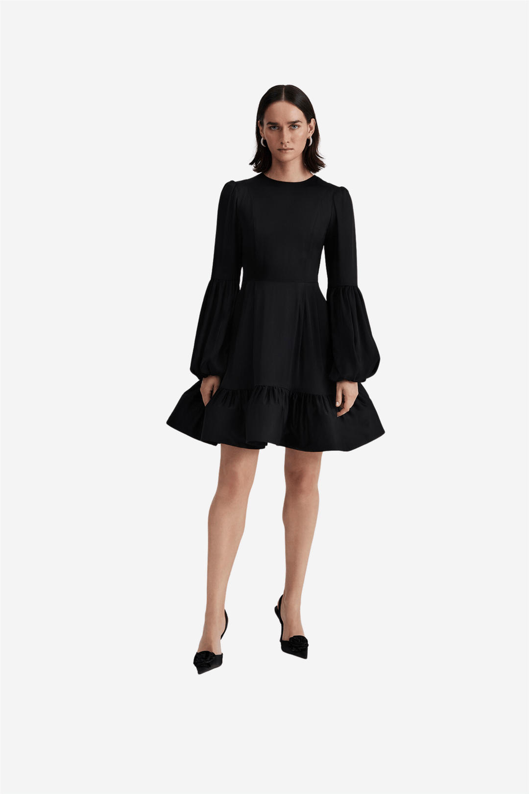 By Malina Kjoler & jumpsuits Jasmine ruffled mini dress Black