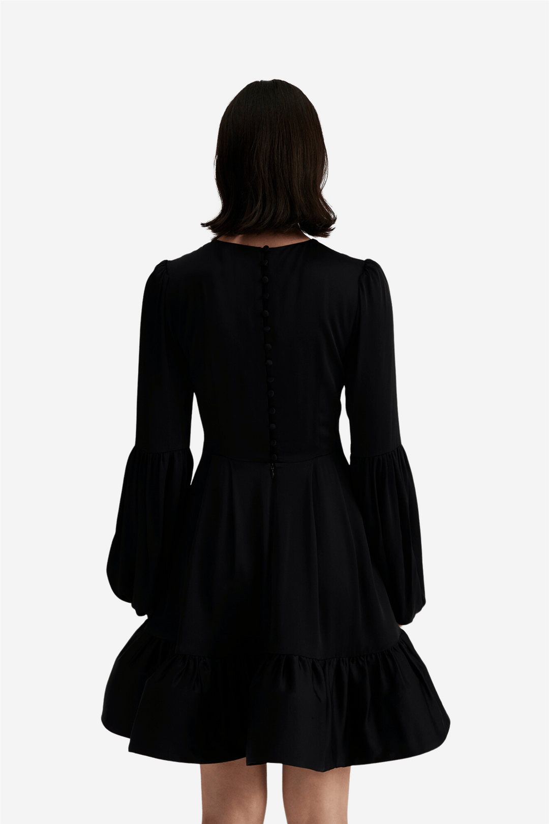 By Malina Kjoler & jumpsuits Jasmine ruffled mini dress Black
