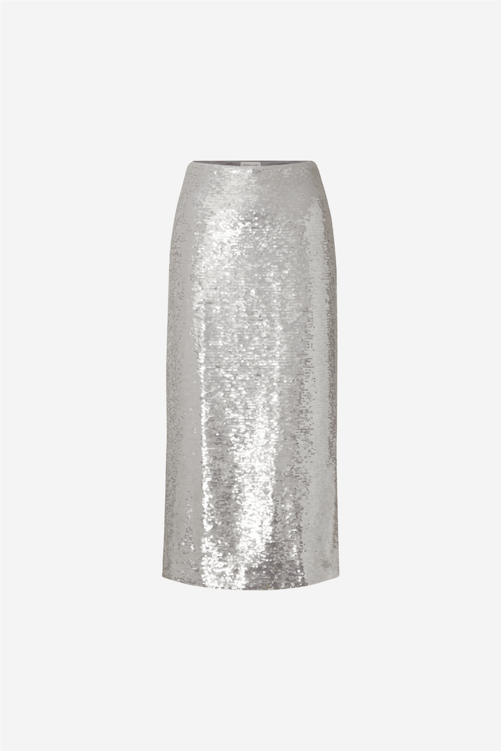 By Malina Skjørt Clarisse Sequin Maxi Skirt Silver