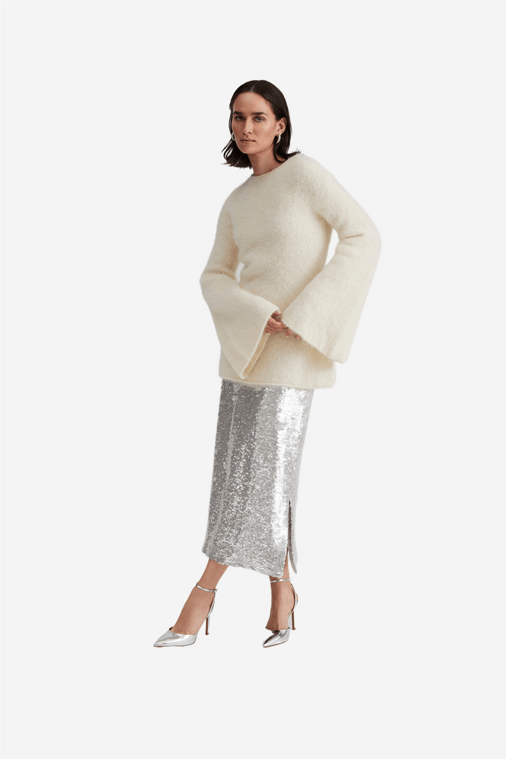 By Malina Skjørt Clarisse Sequin Maxi Skirt Silver