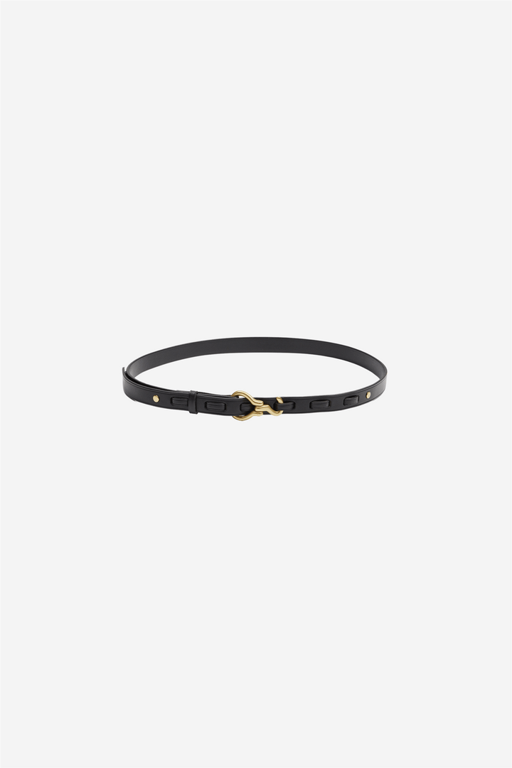 By Malina Tilbehør Oriana Leather Belt Black