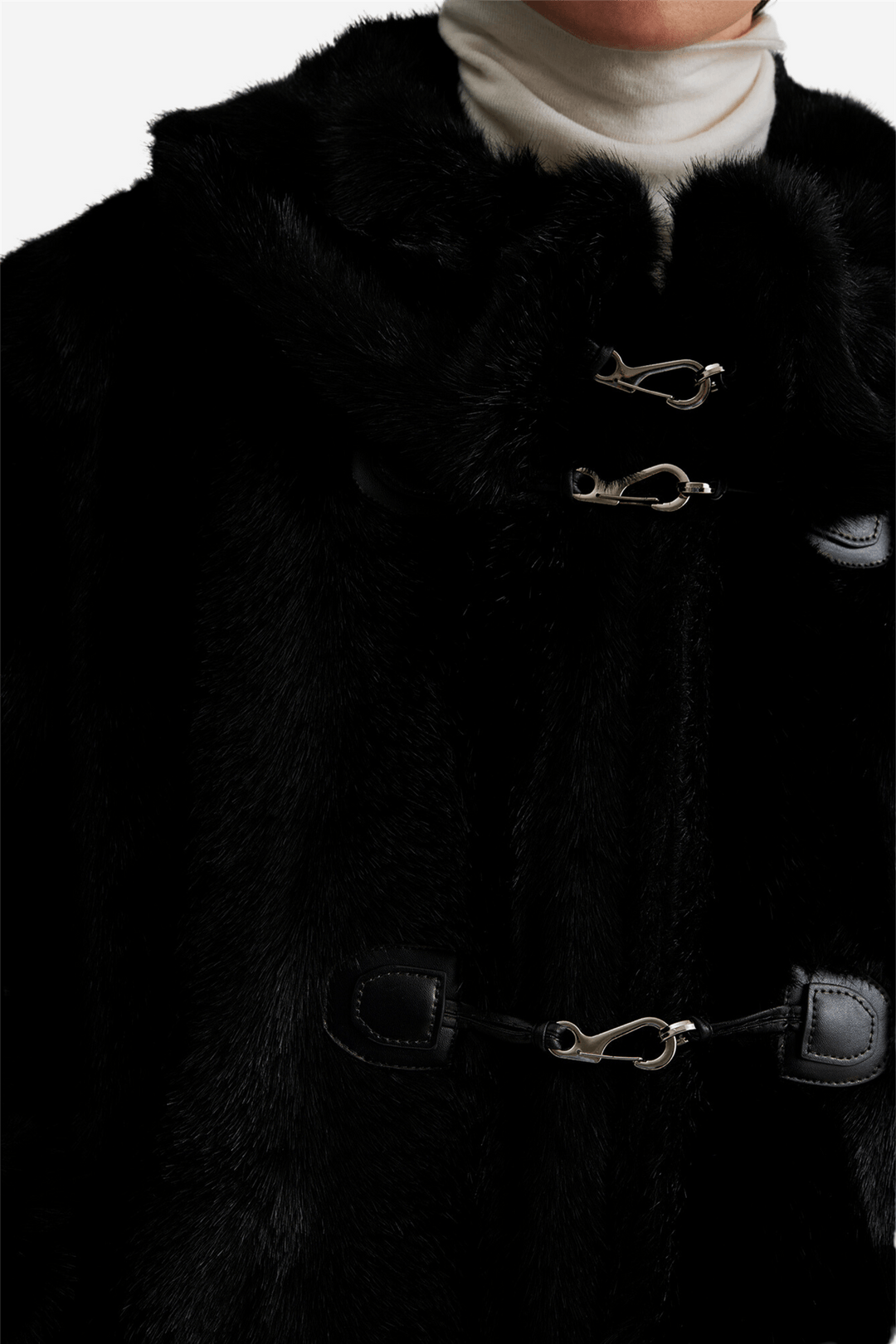 By Malina Yttertøy Danyelle Buckled Faux Fur Jacket Black