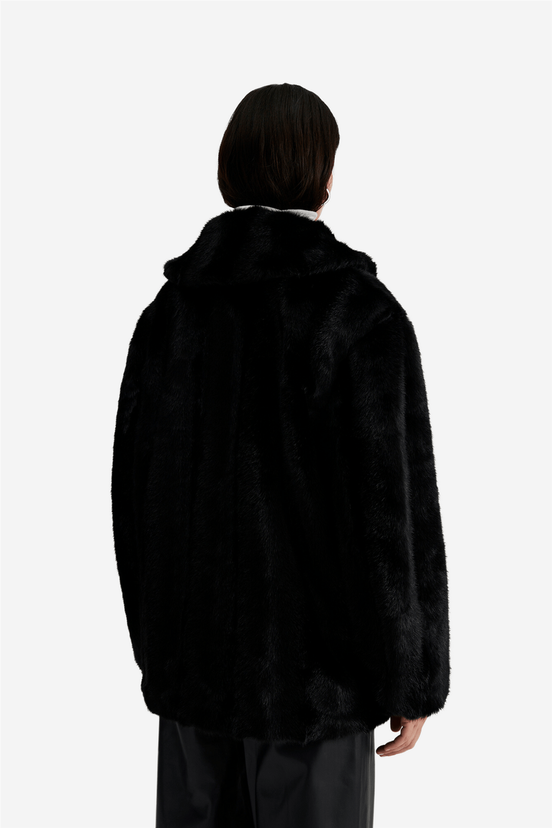 By Malina Yttertøy Danyelle Buckled Faux Fur Jacket Black