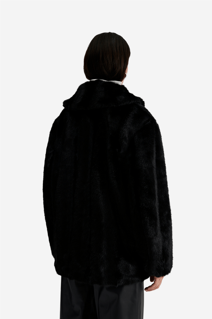 By Malina Yttertøy Danyelle Buckled Faux Fur Jacket Black