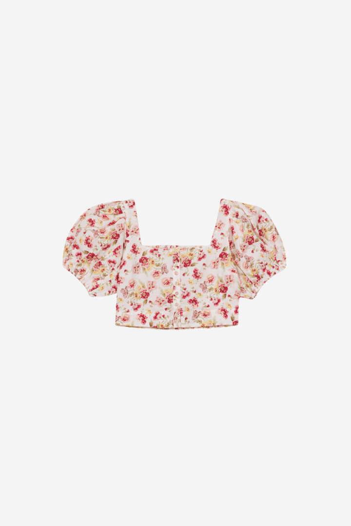 by TiMo Bluser & Skjorter Linen Cropped Top Mini Rosette