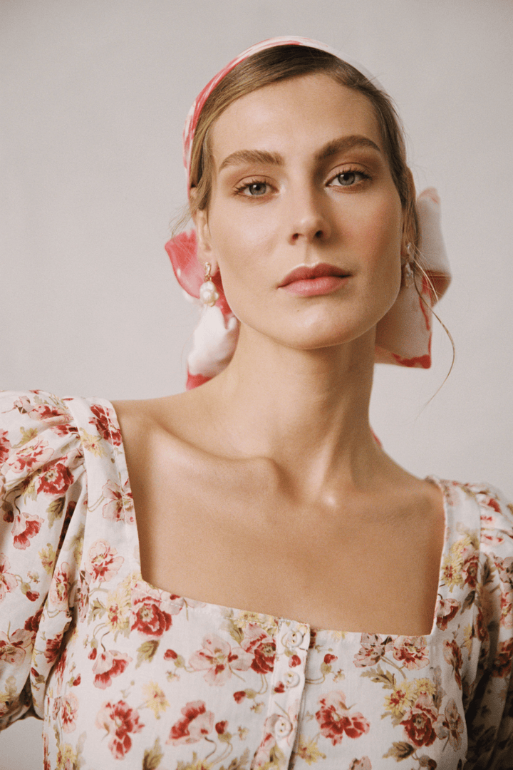 by TiMo Bluser & Skjorter Linen Cropped Top Mini Rosette
